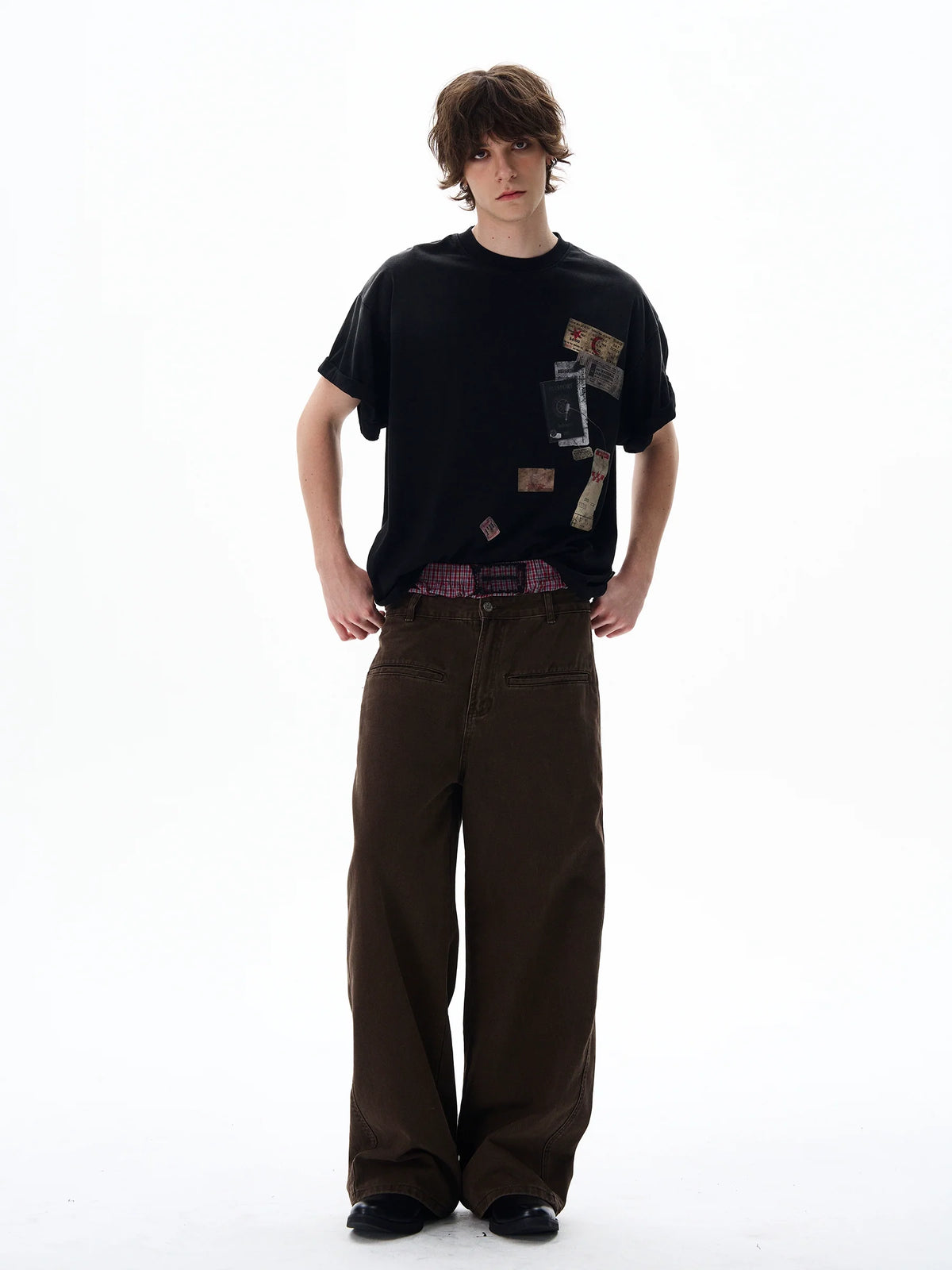 Passport Stamp Graphic Oversized T-Shirt - Notkicks