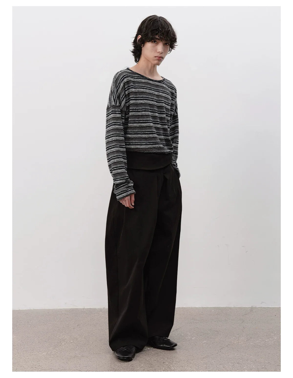 Textured Stripe Relaxed Knit Top - Notkicks