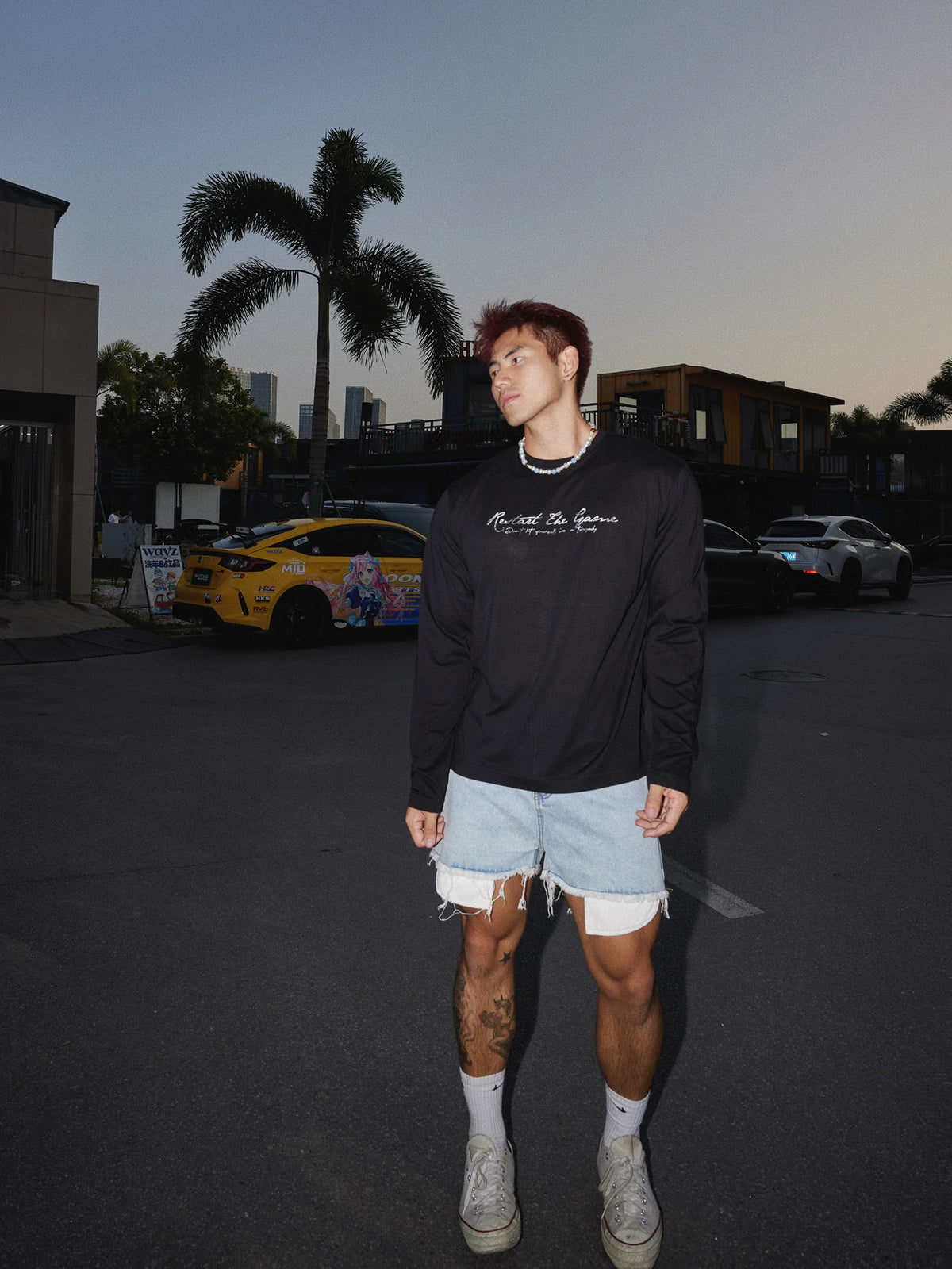 Midnight Reset Script Long Sleeve Tee - Notkicks