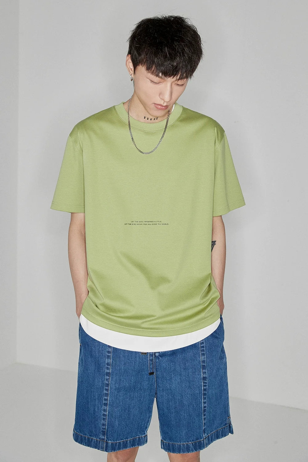 Color Block Letter Print Standard Tee - Notkicks