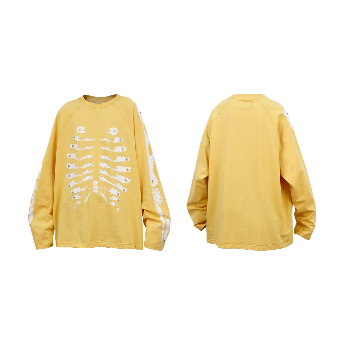 Skeleton Graphic Raglan Long Sleeve T Shirt - Notkicks