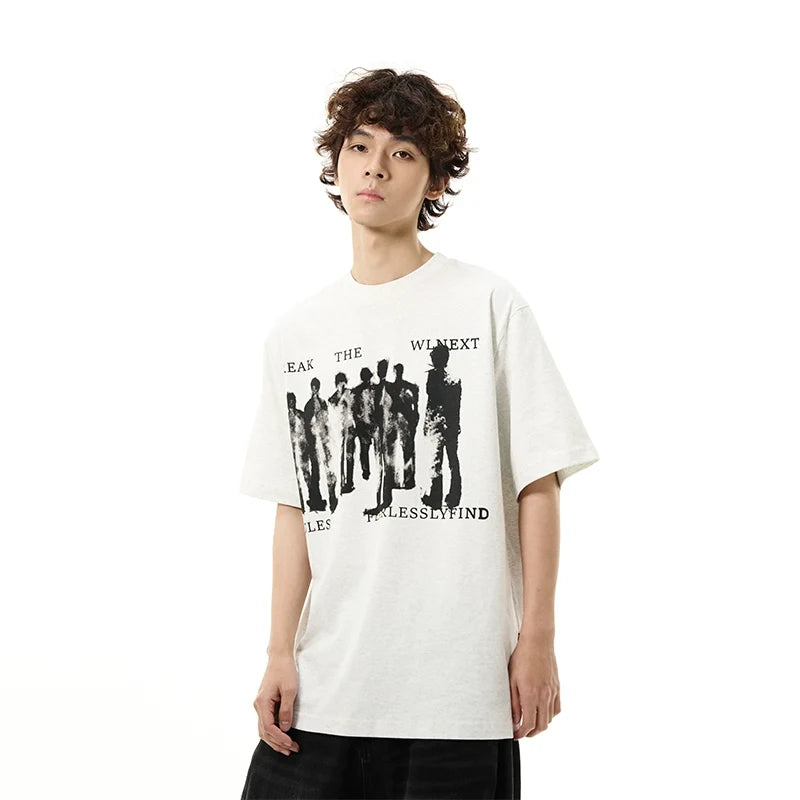 Artistic Graphic Print Oversized T-Shirt - Notkicks