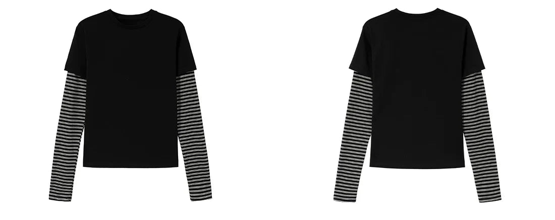Shadow Stripe Layered Long Sleeve Tee - Notkicks