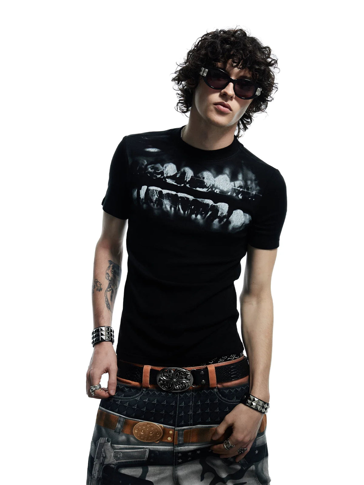 Graphic Teeth Print Slim Fit T-Shirt - Notkicks
