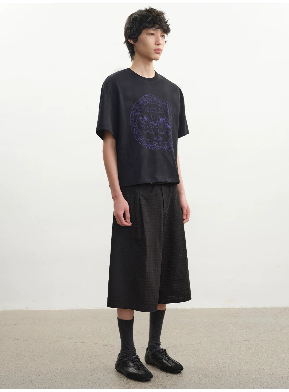 Purple Circular Rabbit Graphic Tee - Notkicks