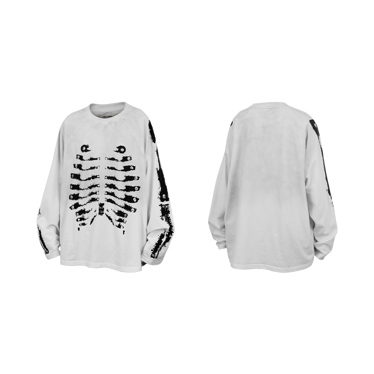 Skeleton Graphic Raglan Long Sleeve T Shirt - Notkicks