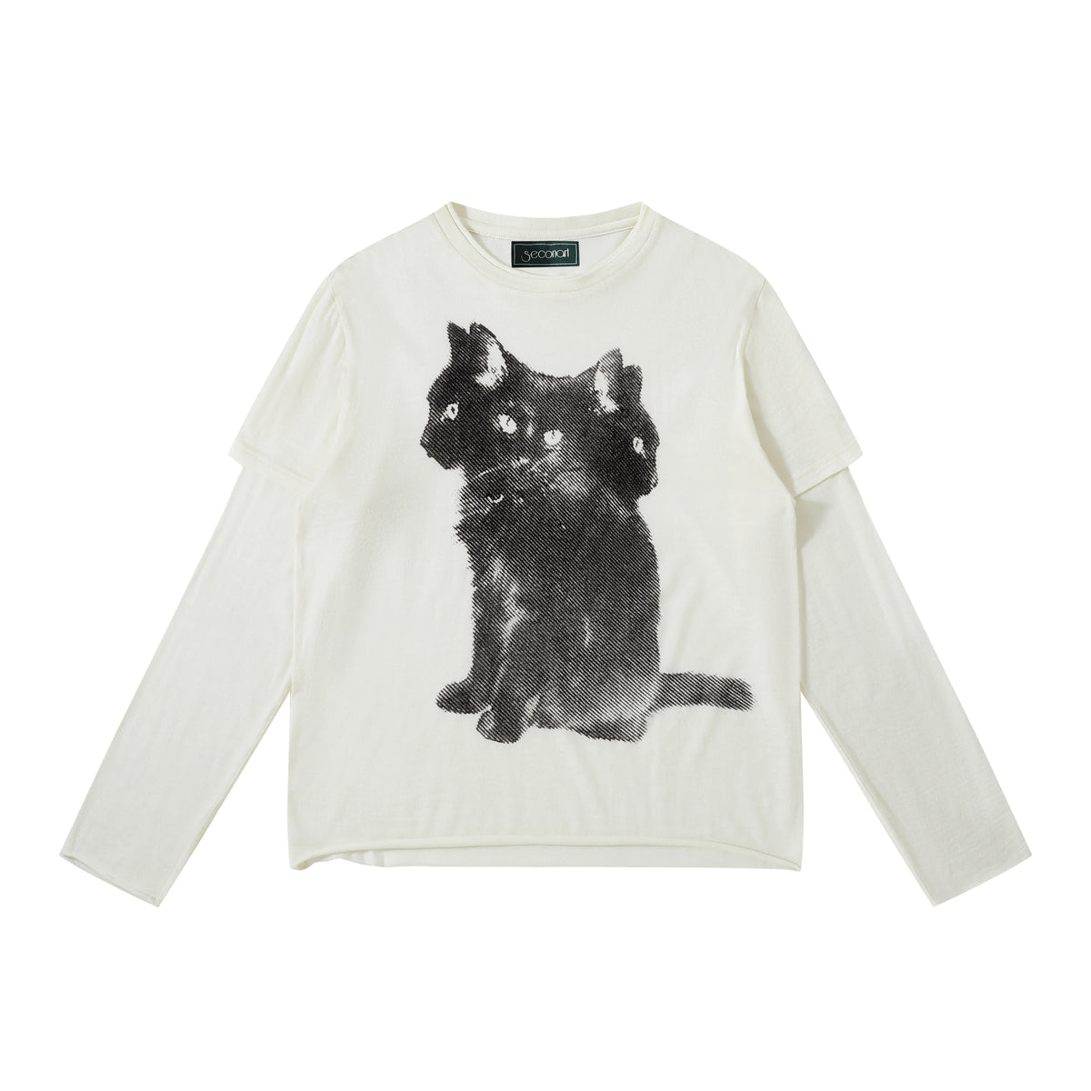 Triple Gaze Shadow Cat Long Sleeve Tee - Notkicks