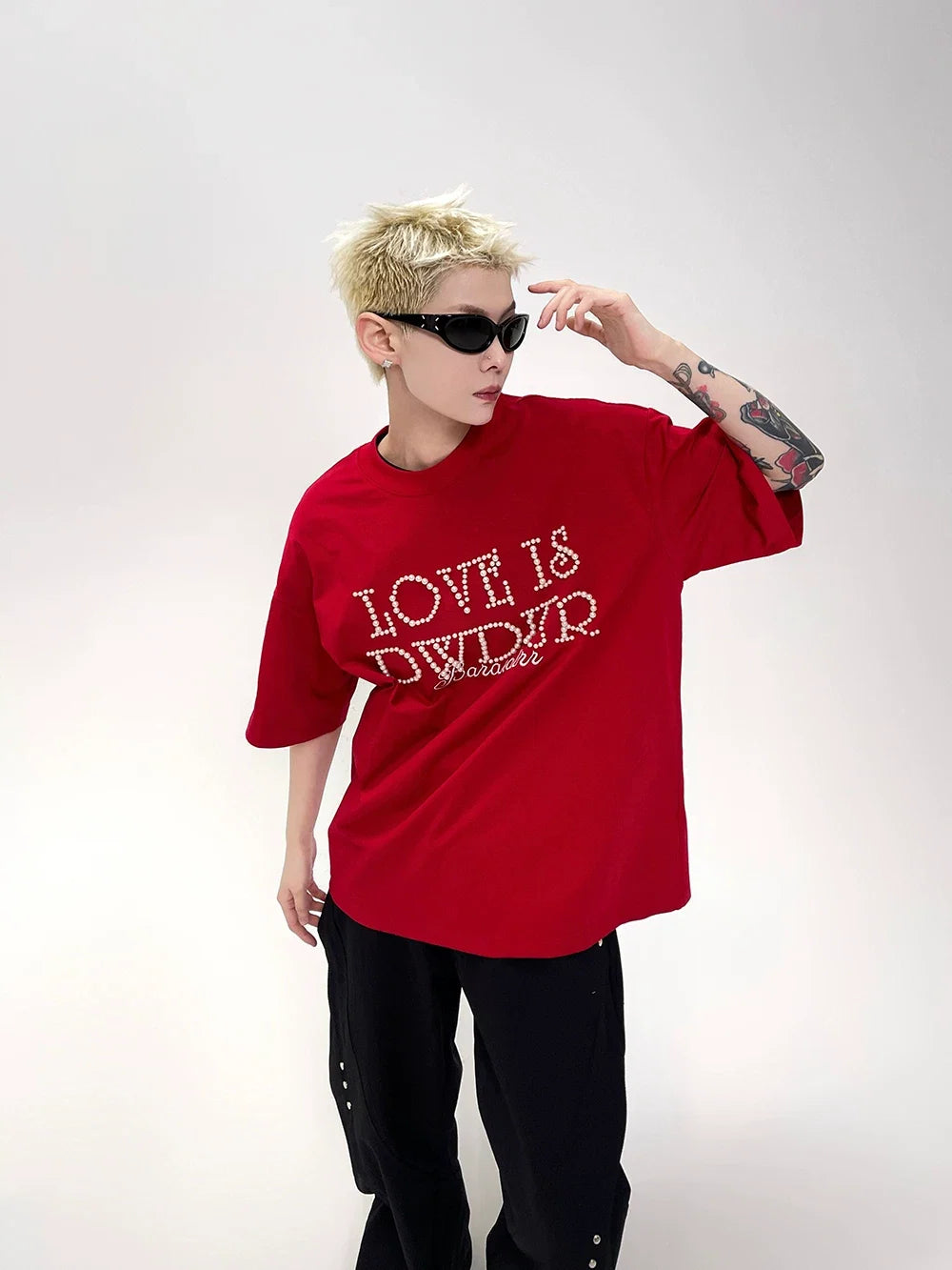 Love Is Dydup Pearl Lettering Tee - Notkicks
