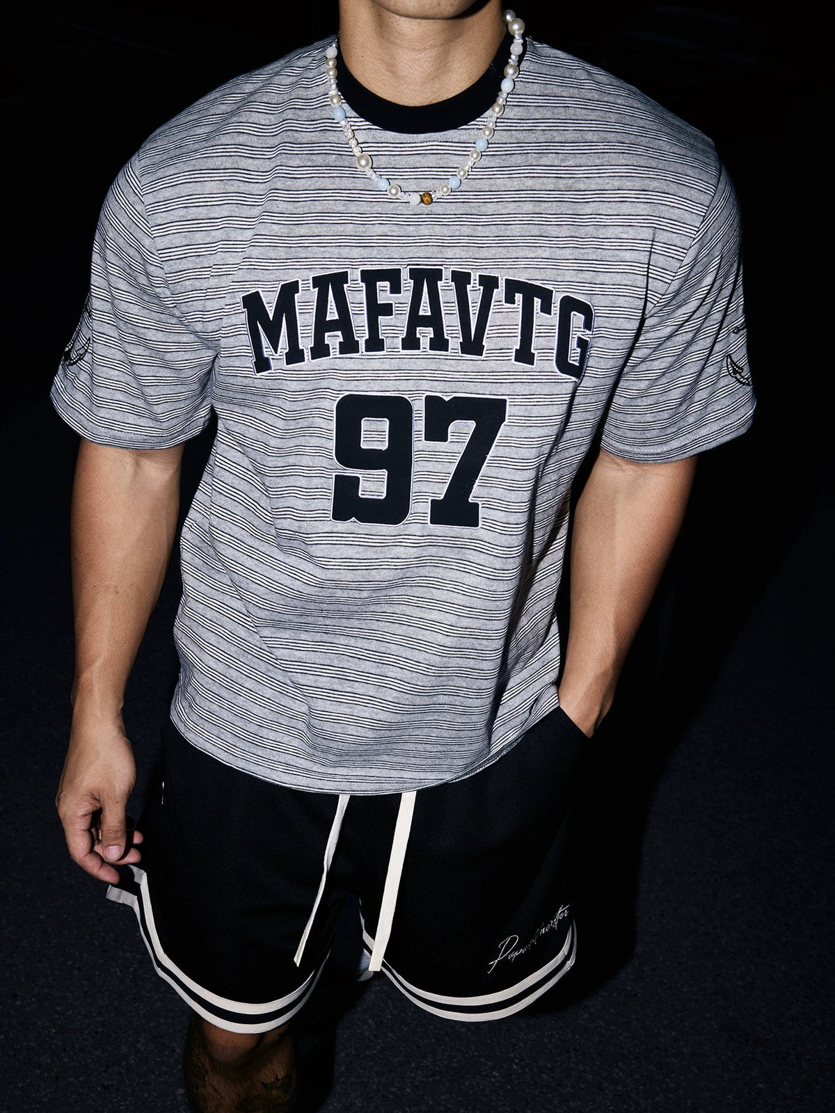 Striped MAFAVTG 97 Varsity Tee - Notkicks