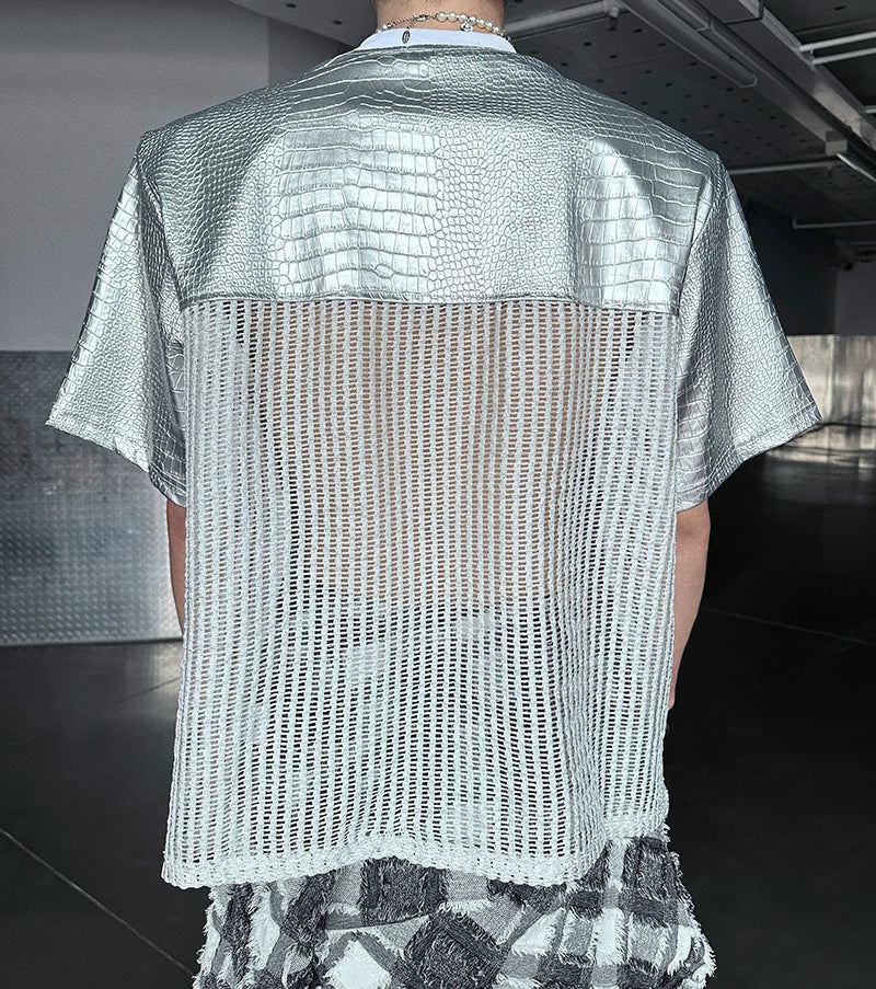 Chrome Grid Splice Panel Tee - Notkicks