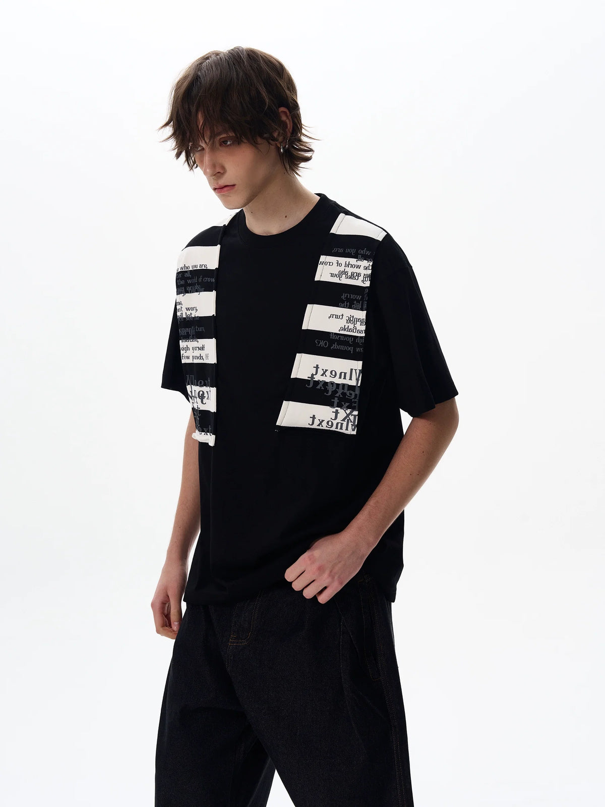 Graphic Stripe Patchwork Tee - Notkicks