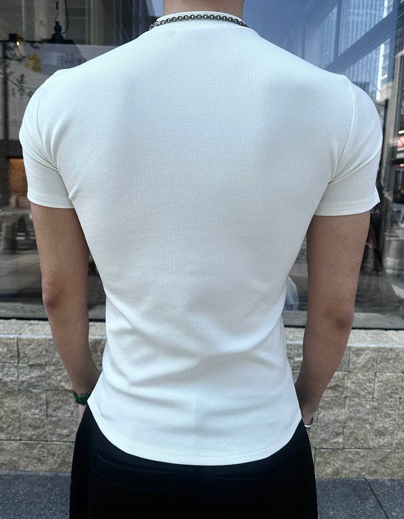 Fitted Mock-Neck Short-Sleeve Tee - Notkicks