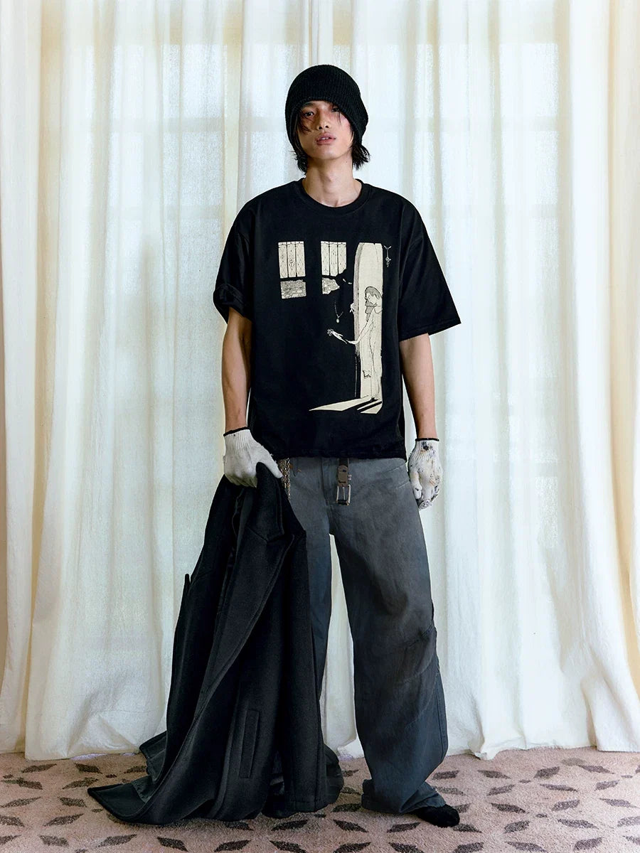 Gothic Doorway Illustration Graphic Tee - Notkicks