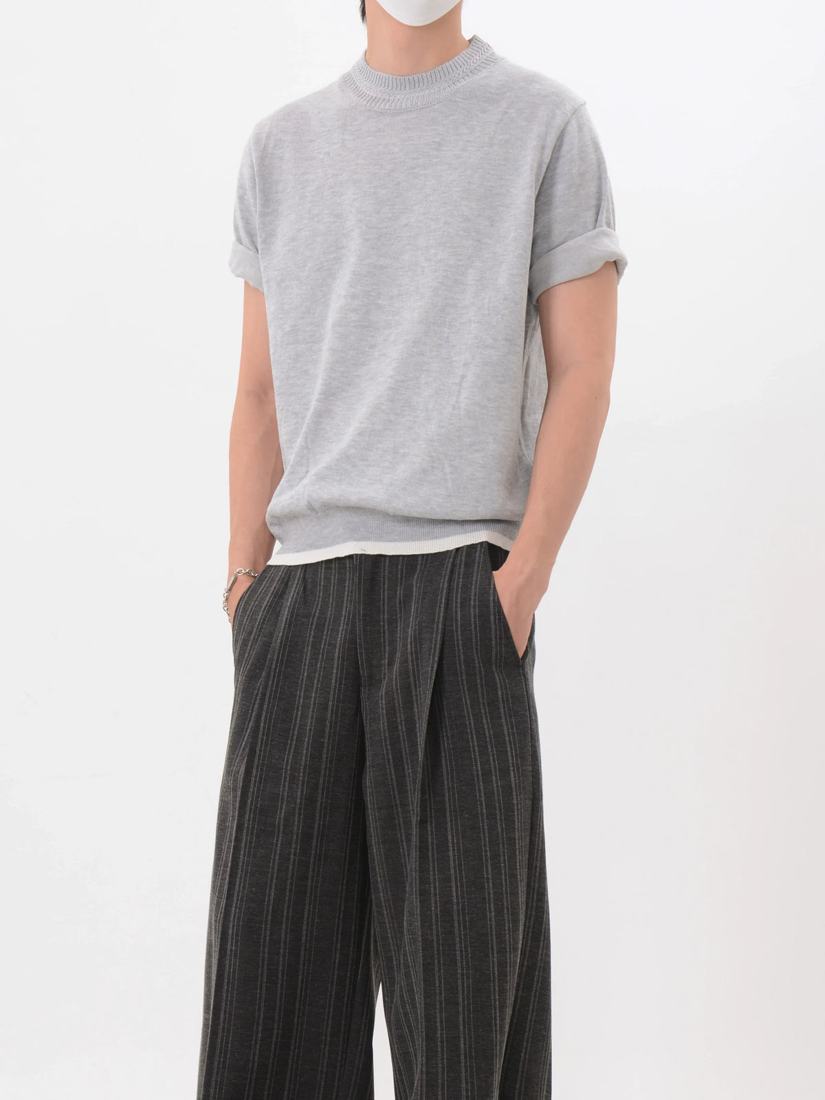 Heather Mock Knit Tee - Notkicks