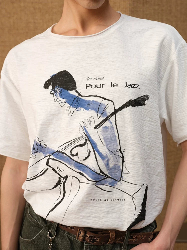 Jazz-Inspired Sketch Graphic Tee - Notkicks