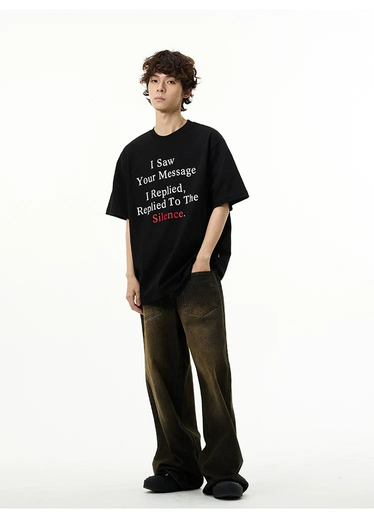 Silence Message Graphic T-Shirt - Notkicks