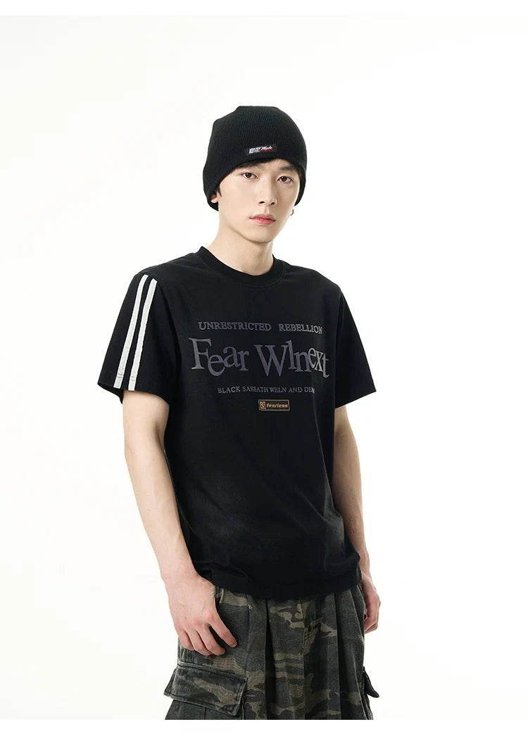 Sporty Sleeves Graphic Oversized T-Shirt - Notkicks