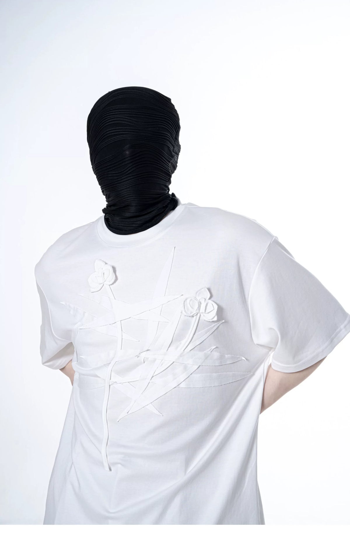 Ivory Crossed Bloom Relief Tee - Notkicks