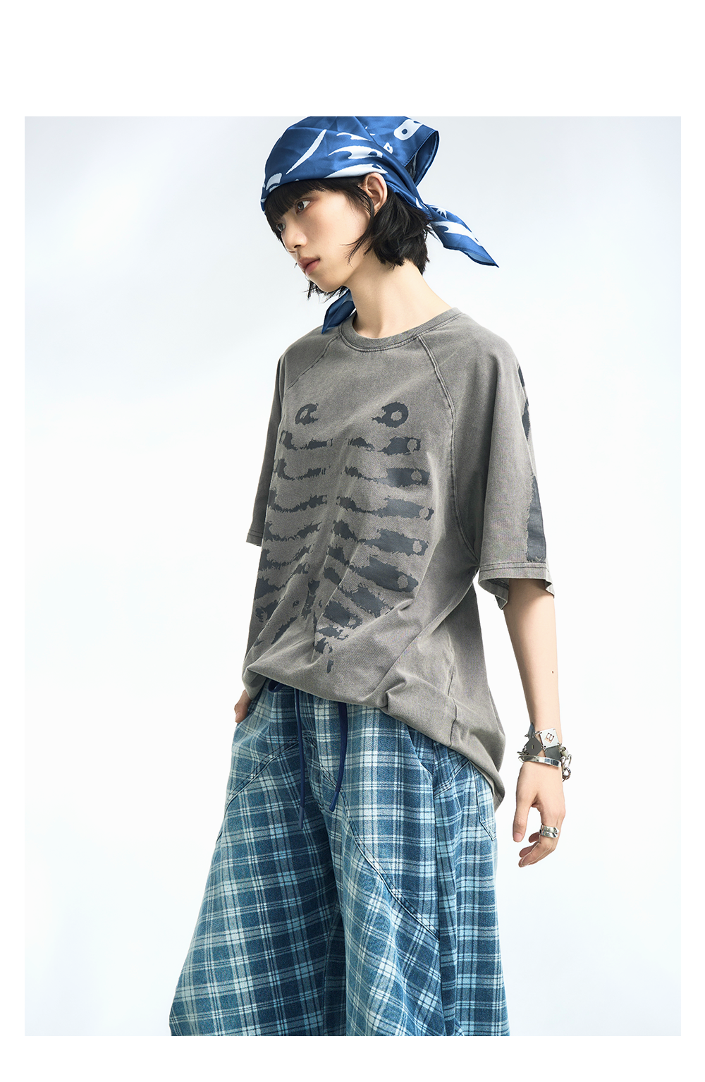 Skeleton Graphic Oversized Raglan T-Shirt - Notkicks