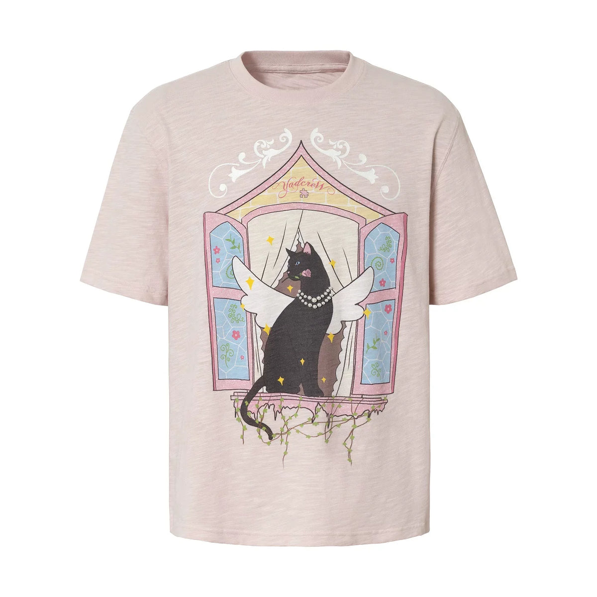 Winged Cat Window Graphic T Shirt - Notkicks