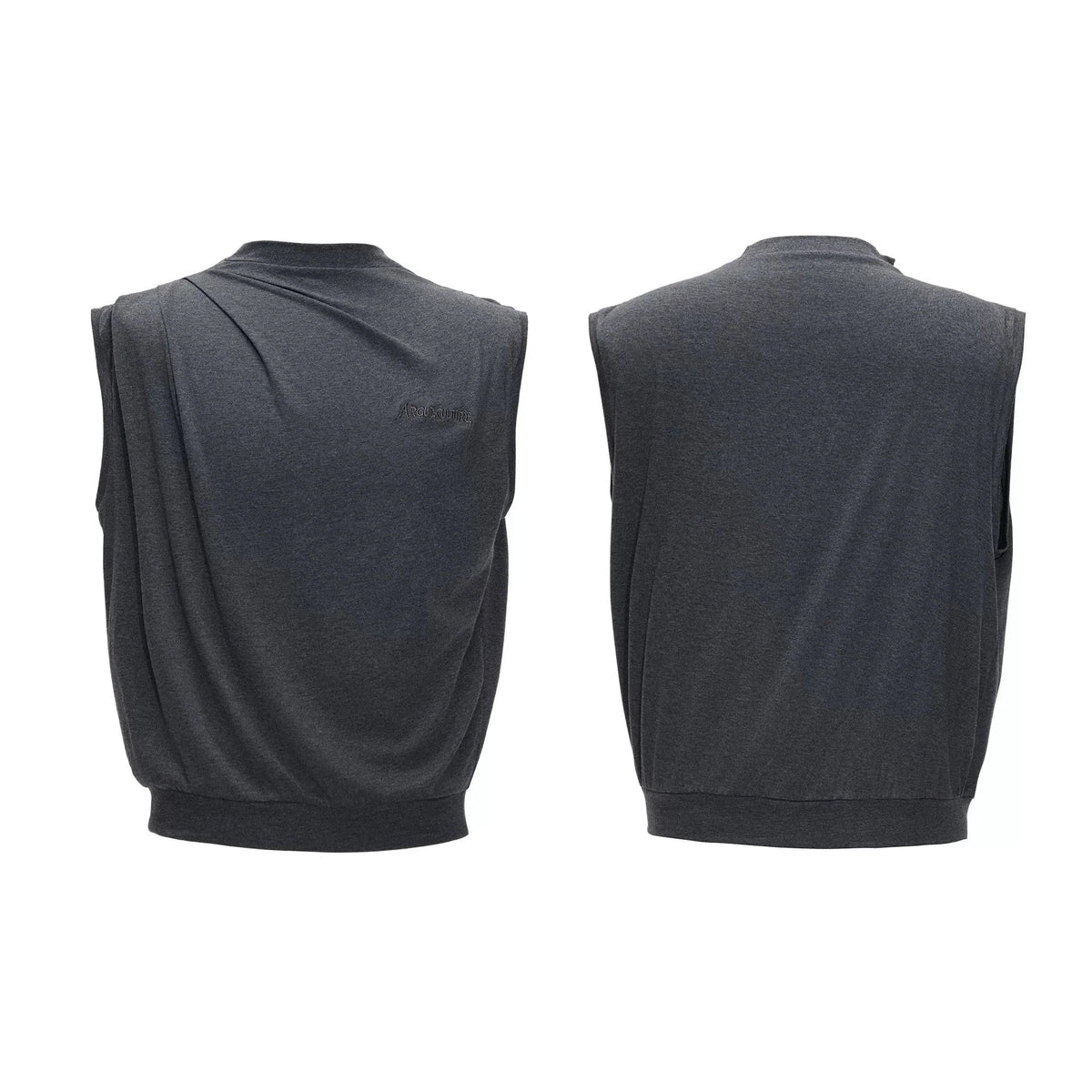 Sleeveless Mock Neck Draped T-Shirt - Notkicks