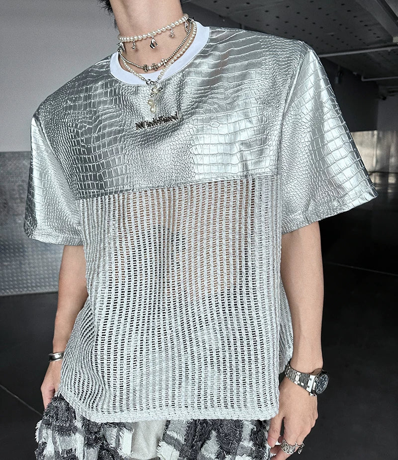 Chrome Grid Splice Panel Tee - Notkicks