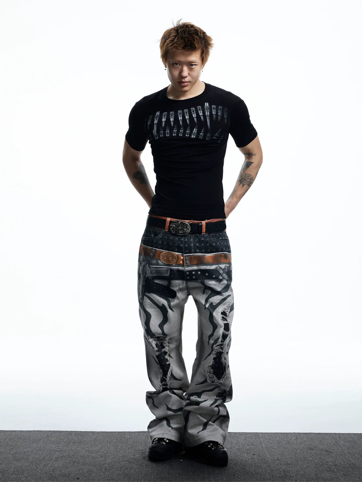 Graphic Teeth Print Slim Fit T-Shirt - Notkicks