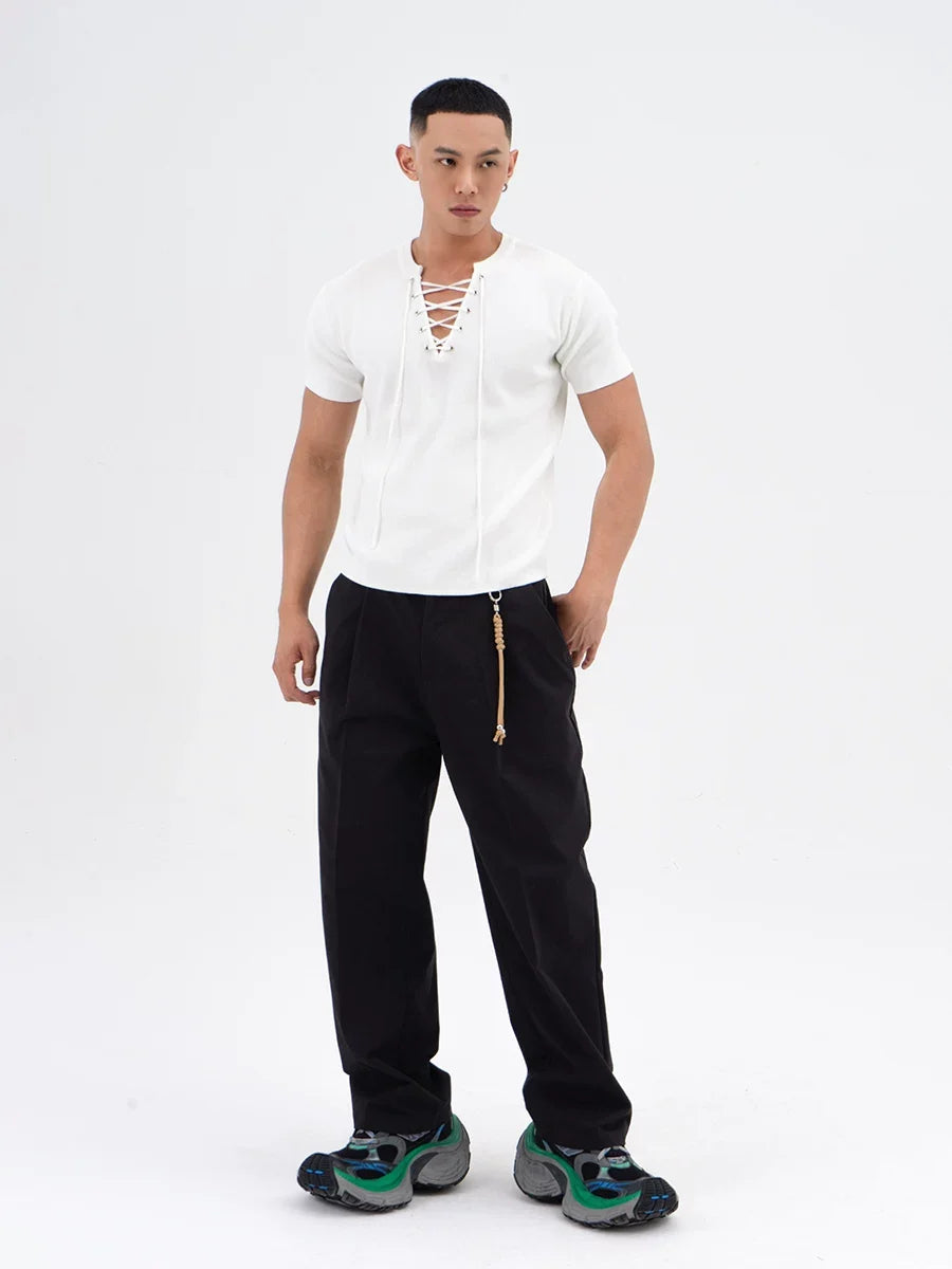 Harbor Lace-Up Knit Tee - Notkicks