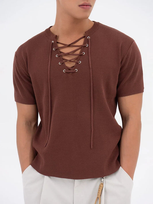 Harbor Lace-Up Knit Tee - Notkicks