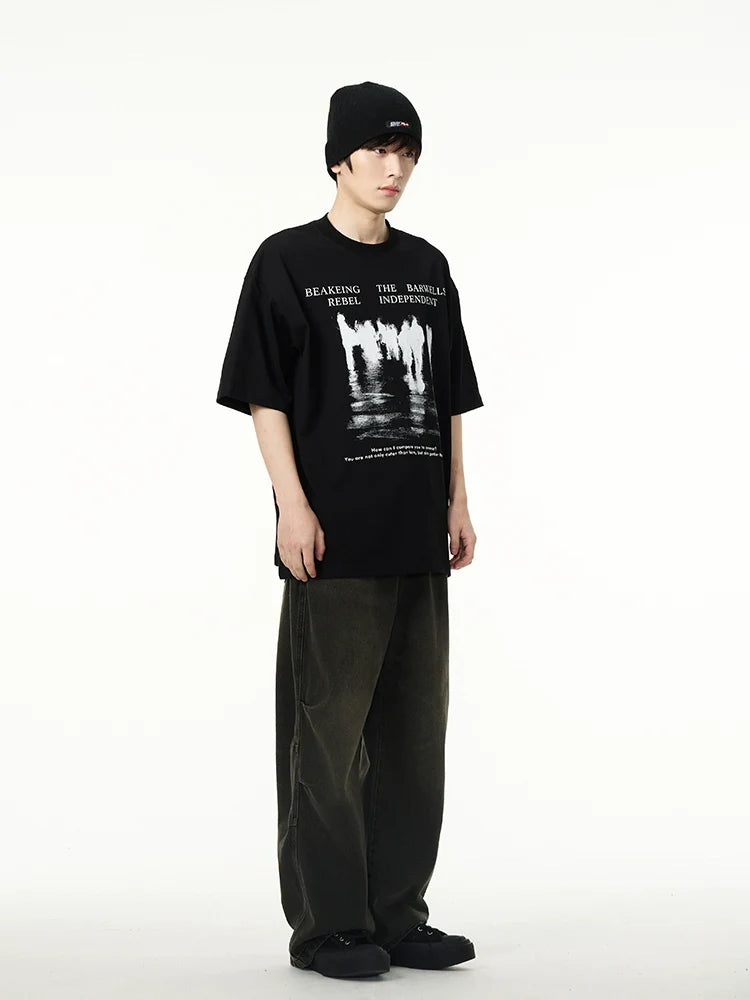 Oversized Crowd Graphic T-Shirt - Notkicks