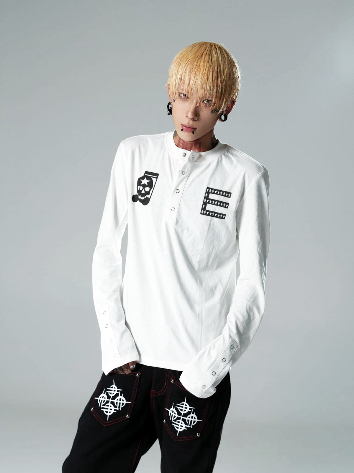 Eclipse Glyph Skull Henley Longsleeve - Notkicks