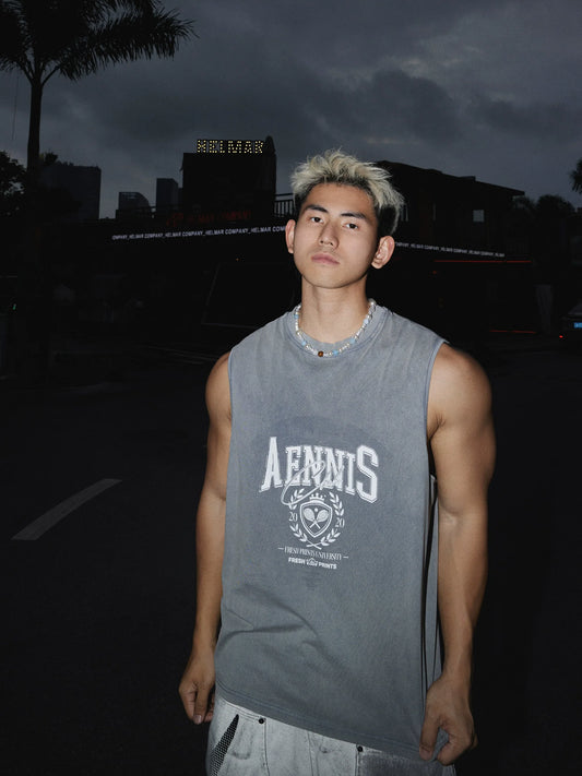 Sleeveless AENNIS Graphic Muscle Tee - Notkicks
