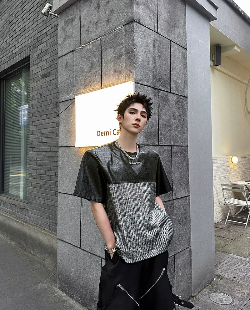 Chrome Grid Splice Panel Tee - Notkicks