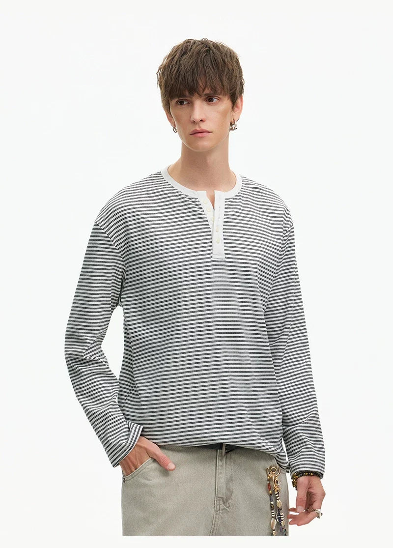 Stripe Henley Lounge Tee - Notkicks