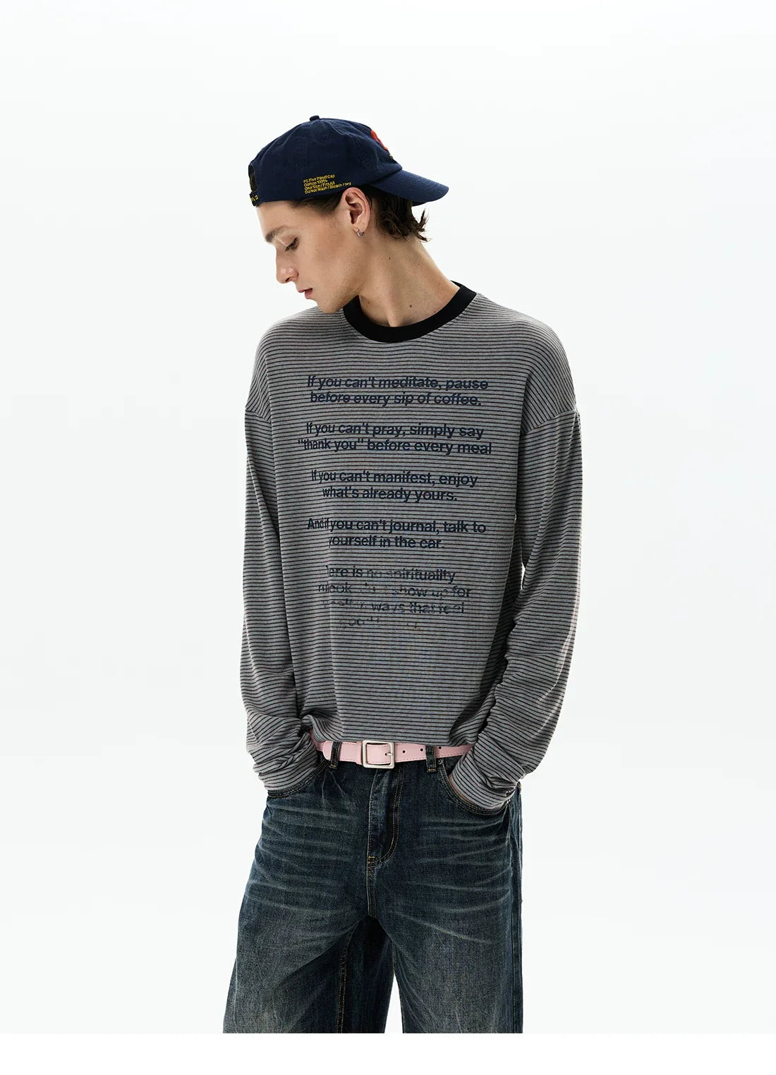 Mantra Stripe Script Longsleeve Tee - Notkicks
