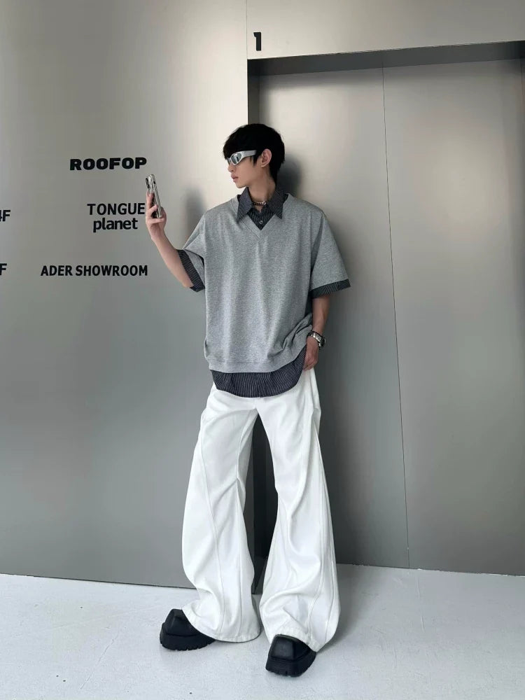 Ash Layered V-Neck Tee - Notkicks