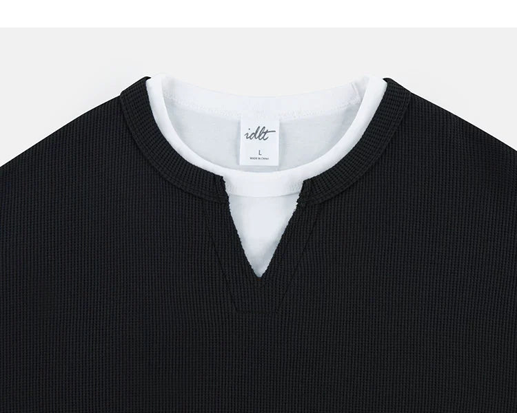 Layernotch Waffle Long Sleeve Tee - Notkicks