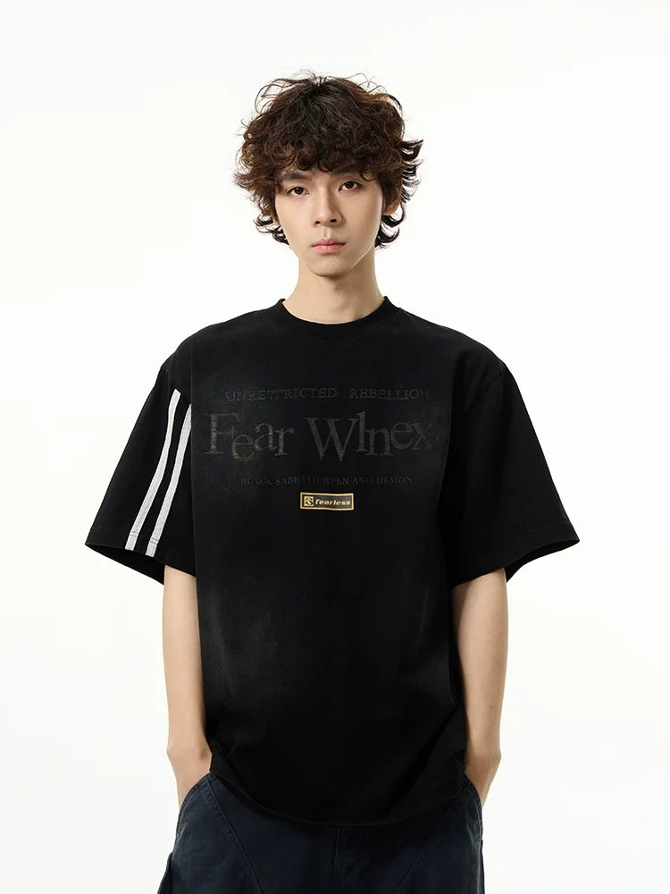 Sporty Sleeves Graphic Oversized T-Shirt - Notkicks