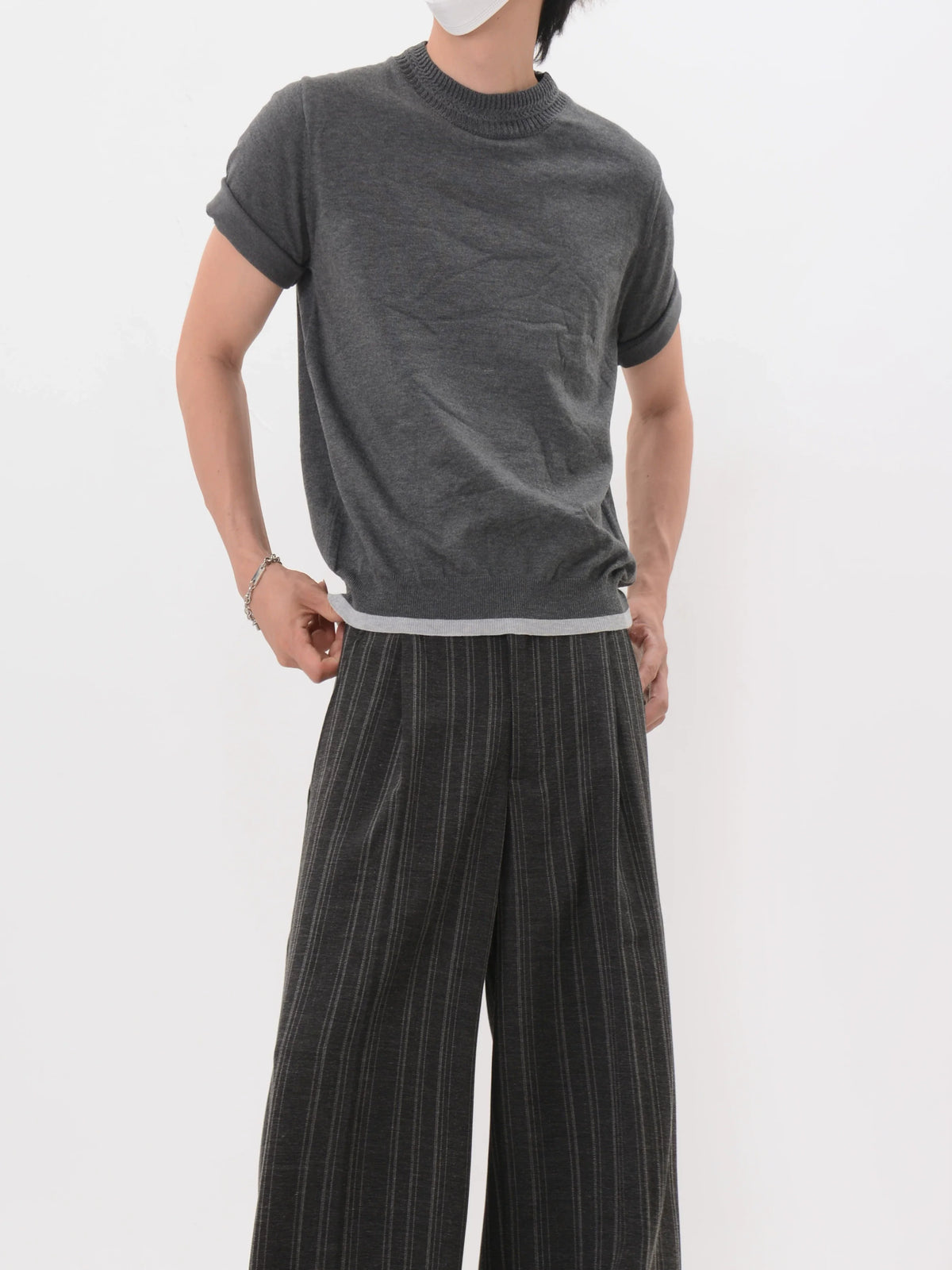 Heather Mock Knit Tee - Notkicks