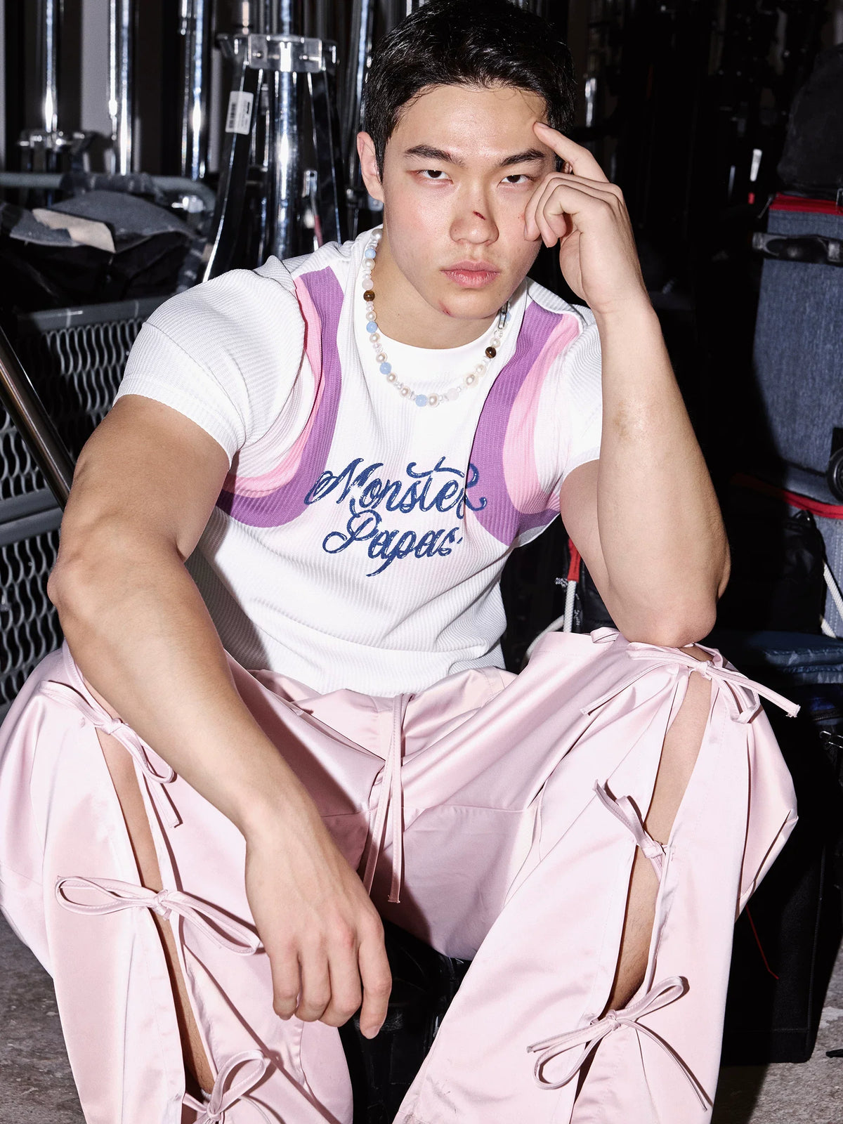 White Suspender Graphic Tee - Notkicks