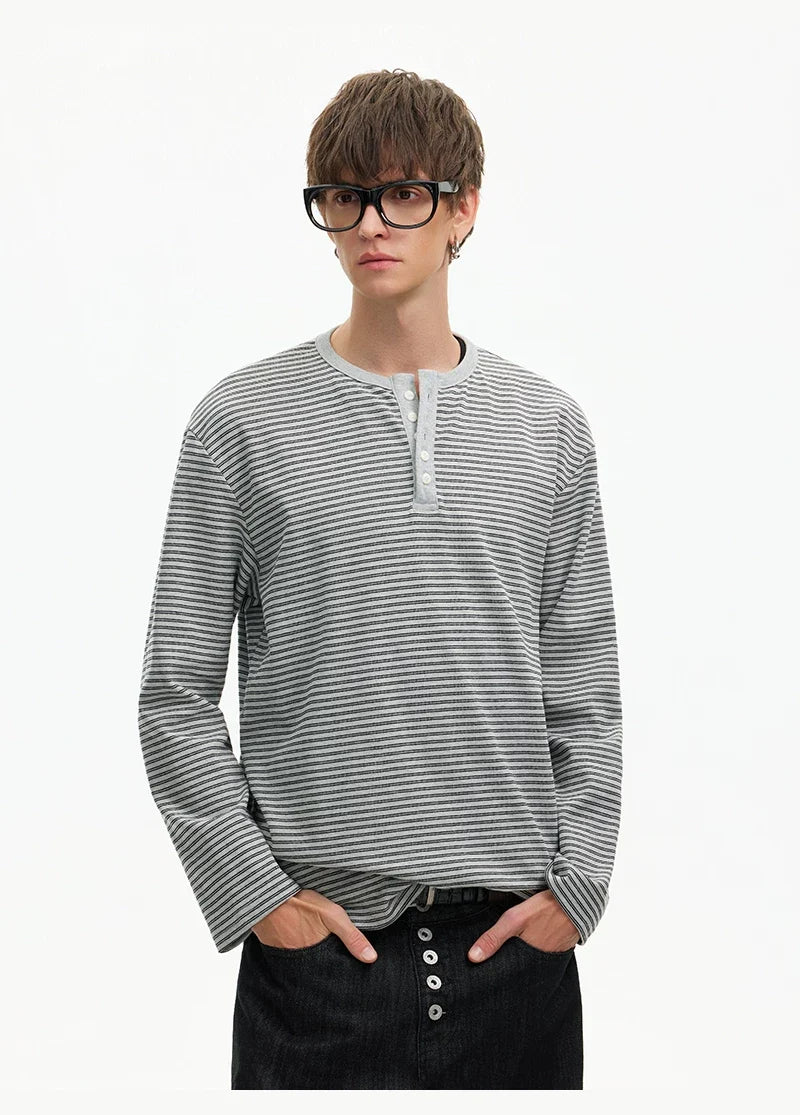 Stripe Henley Lounge Tee - Notkicks