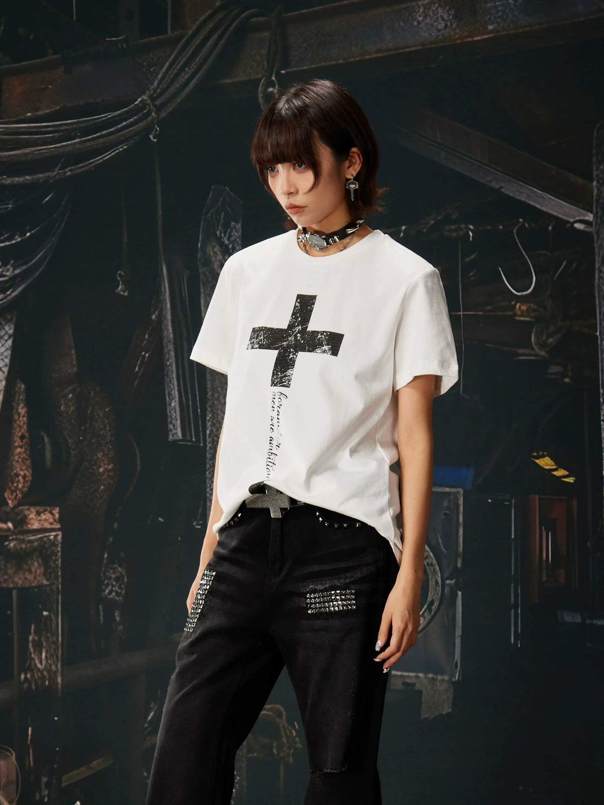 Sanctum Script Cross Graphic Tee - Notkicks