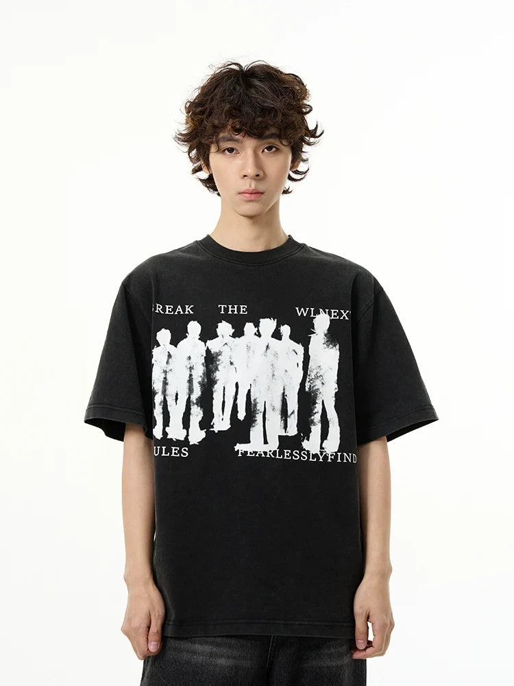 Artistic Graphic Print Oversized T-Shirt - Notkicks