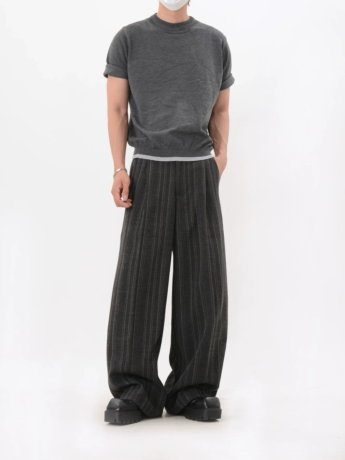 Heather Mock Knit Tee - Notkicks