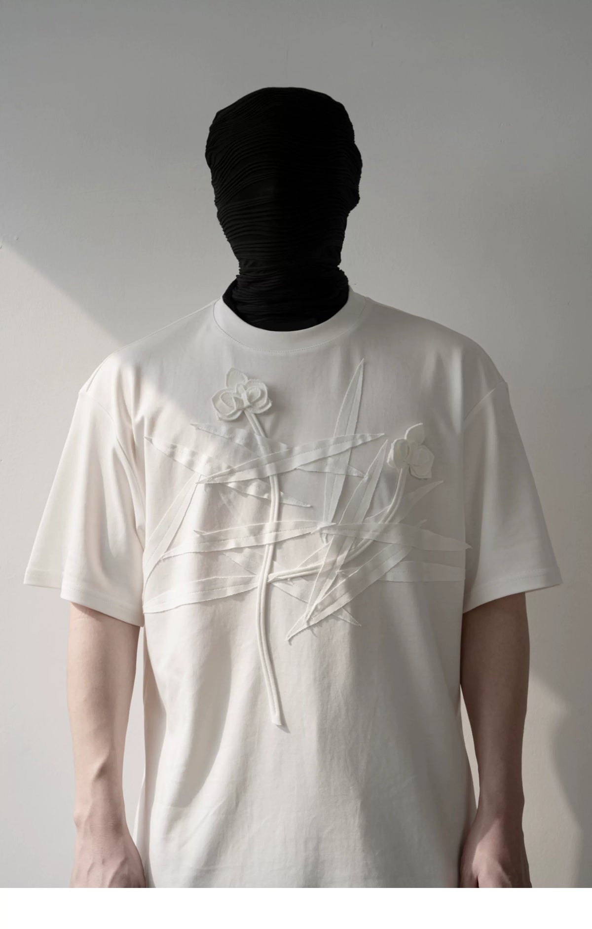 Ivory Crossed Bloom Relief Tee - Notkicks