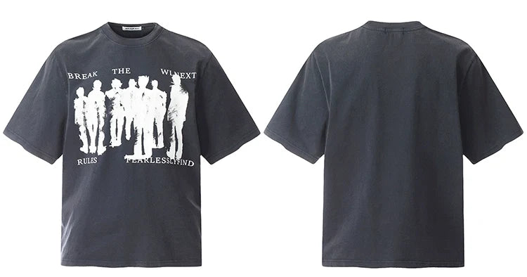 Artistic Graphic Print Oversized T-Shirt - Notkicks