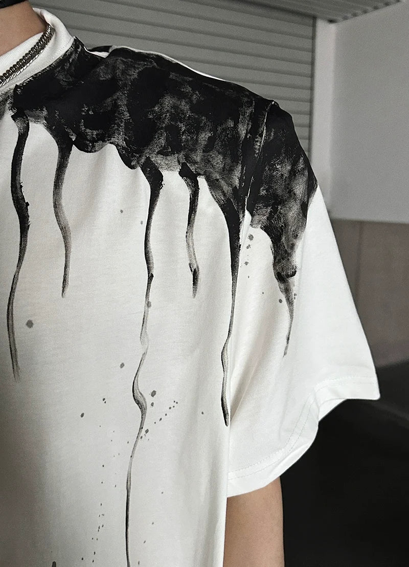 Drip Print Oversized T-Shirt - Notkicks