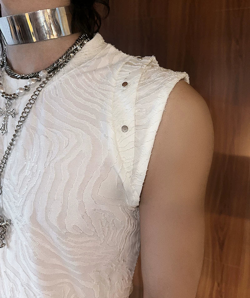Nocturne Ripple Textured Sleeveless Top - Notkicks