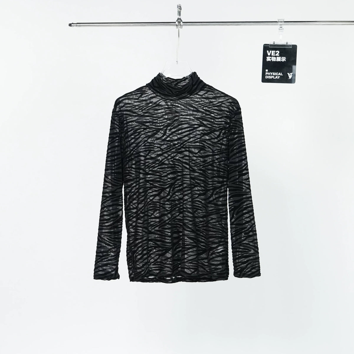 Nocturne Static Sheer Zebra Turtleneck - Notkicks