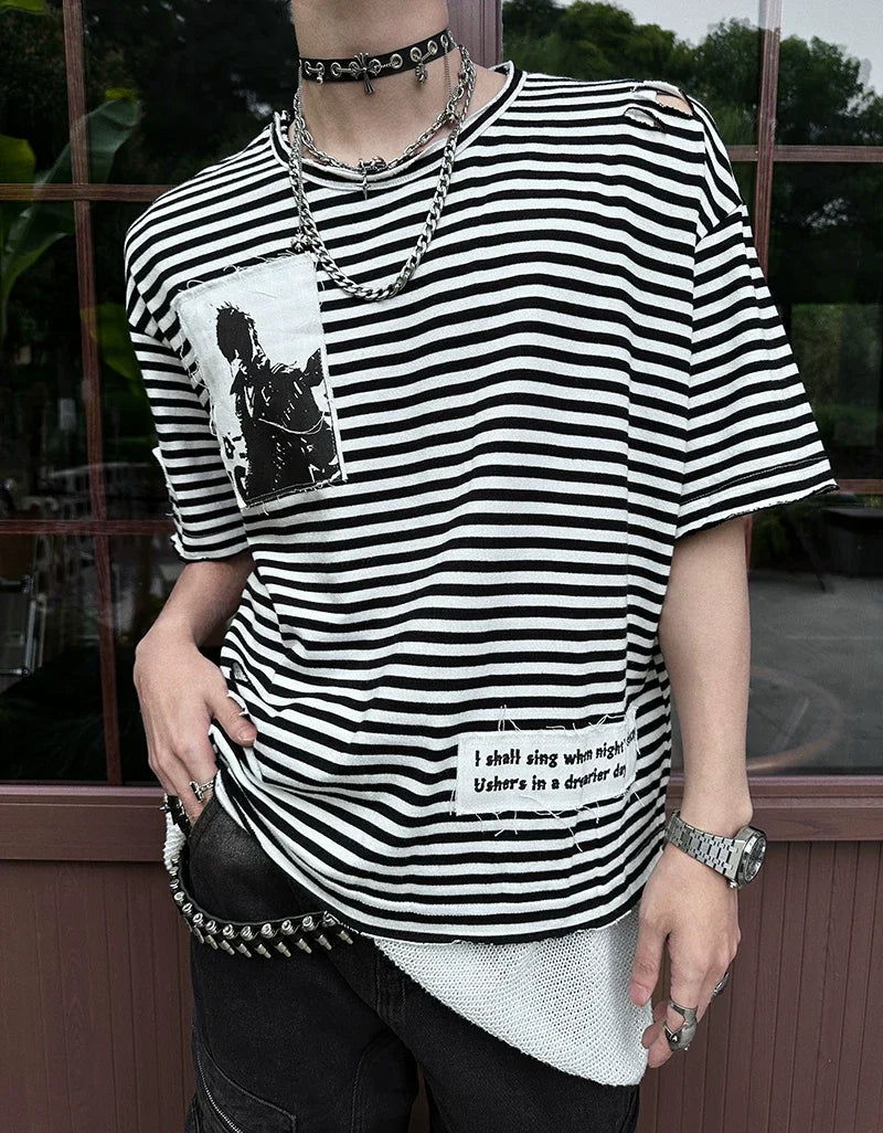 Razor Hymn Striped Relic Tee - Notkicks